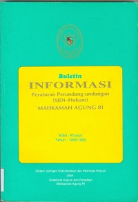 INFORMASI PERATURAN PERUNDANG-UNDANGAN (SJDI-HUKUM)EDISI KHUSUS 1996