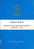 ABSTRAK SURAT PETUNJUK MAHKAMAH AGUNG RI TAHUN 1951-1993 tAHUN 1997