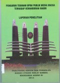 PENGARUH TAHUNAN OPINI PUBLIK MEDIA MASSA TERHADAP KEMANDIRIAN HAKIM TAHUN 2014